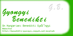 gyongyi benedikti business card